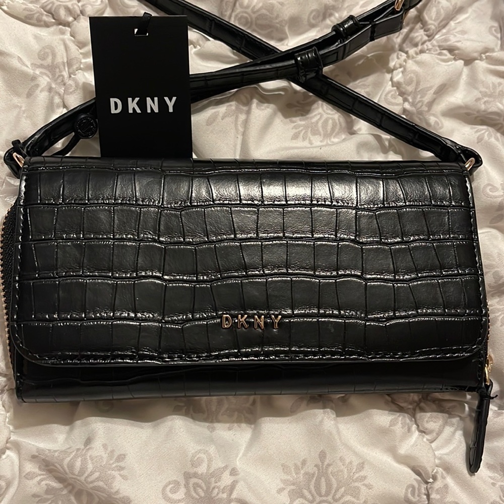 DKNY MINI CROC CROSSBODY BAG